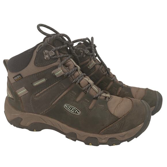 Keen Women's Brown Mid Steens Leather Waterproof Hiking Boots Size 9 - Picture 1 of 9